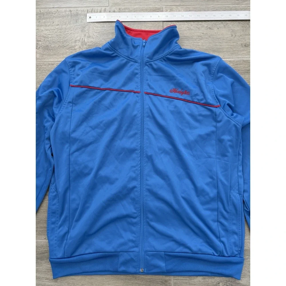 Hurley Royal Blue Zip Up Track Jacket With Red Trim Size Large *Read Description